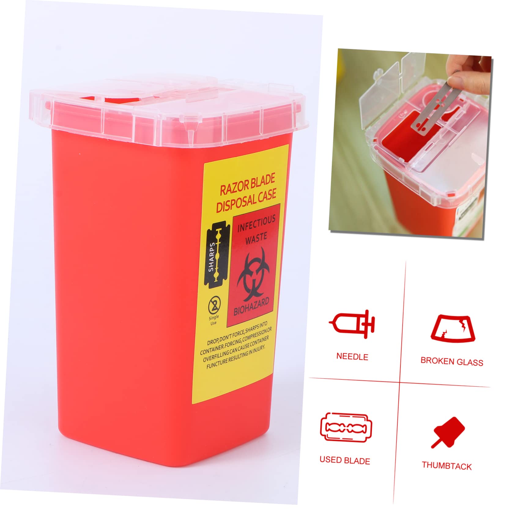 4 Pz Distributore Banca Valigetta Per Lo Smaltimento Dei Rasoi Da Forniture Piccolo Contenitore Automatico Contenitore Resistente Alla Perforazione Bidone Portatile Rosso