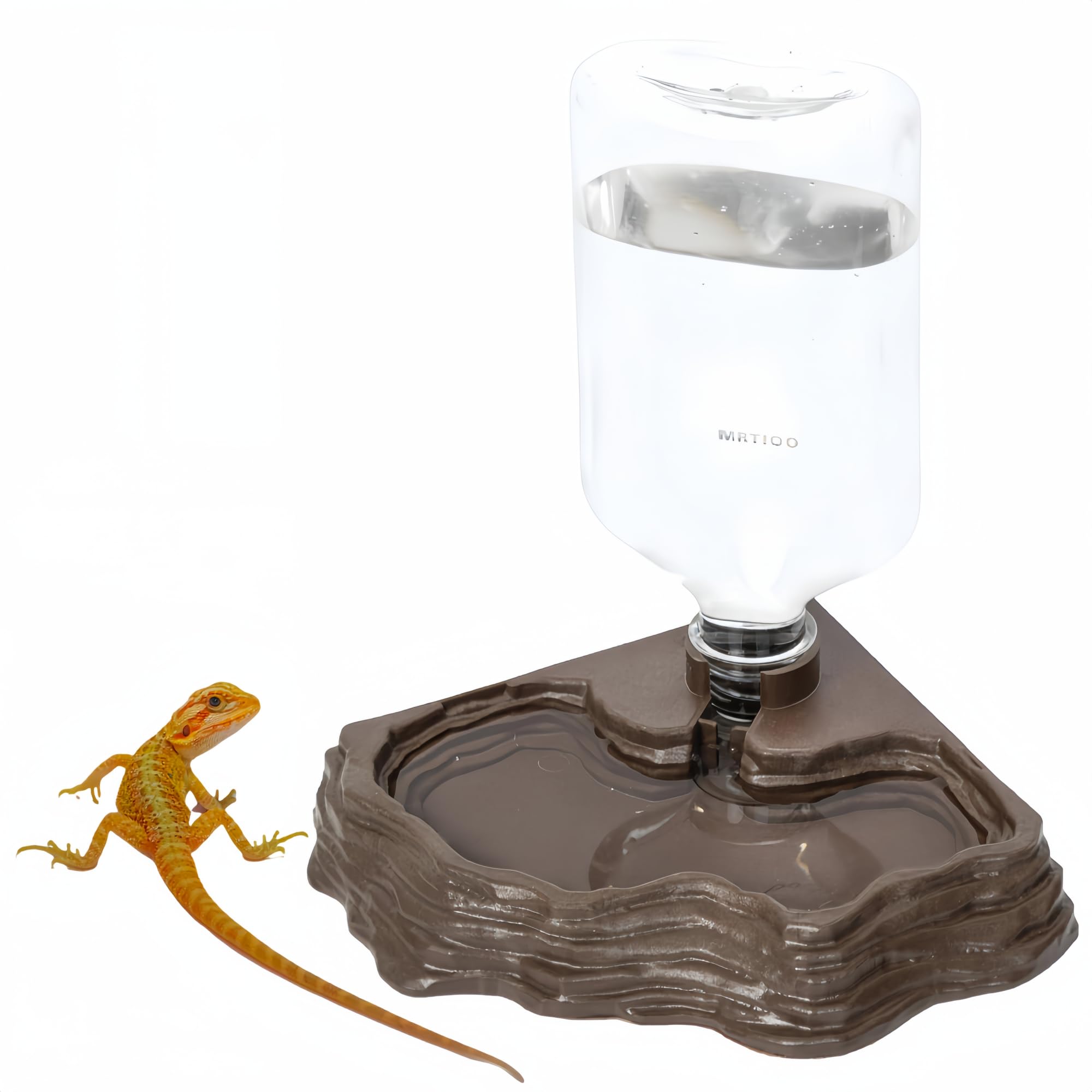 MRTIOO 17oz Terrarium Tank Reptile Food Feeders Bowl, Water Feeder Automatic Water Dispenser Waterer Feeding Accessories, for Geckos Lizards Turtle