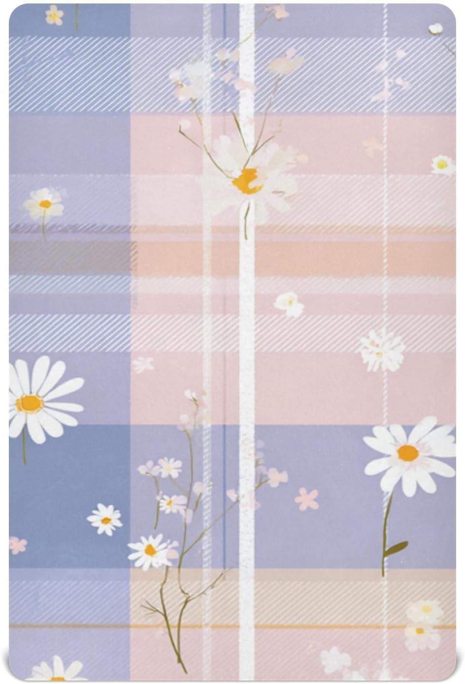 Crib Sheets Baby for Boys Girls Breathable Neutral Toddler Bed Sheets for Standard Size Toddler Mattress 39x27 Inch Purple Plaid Flower