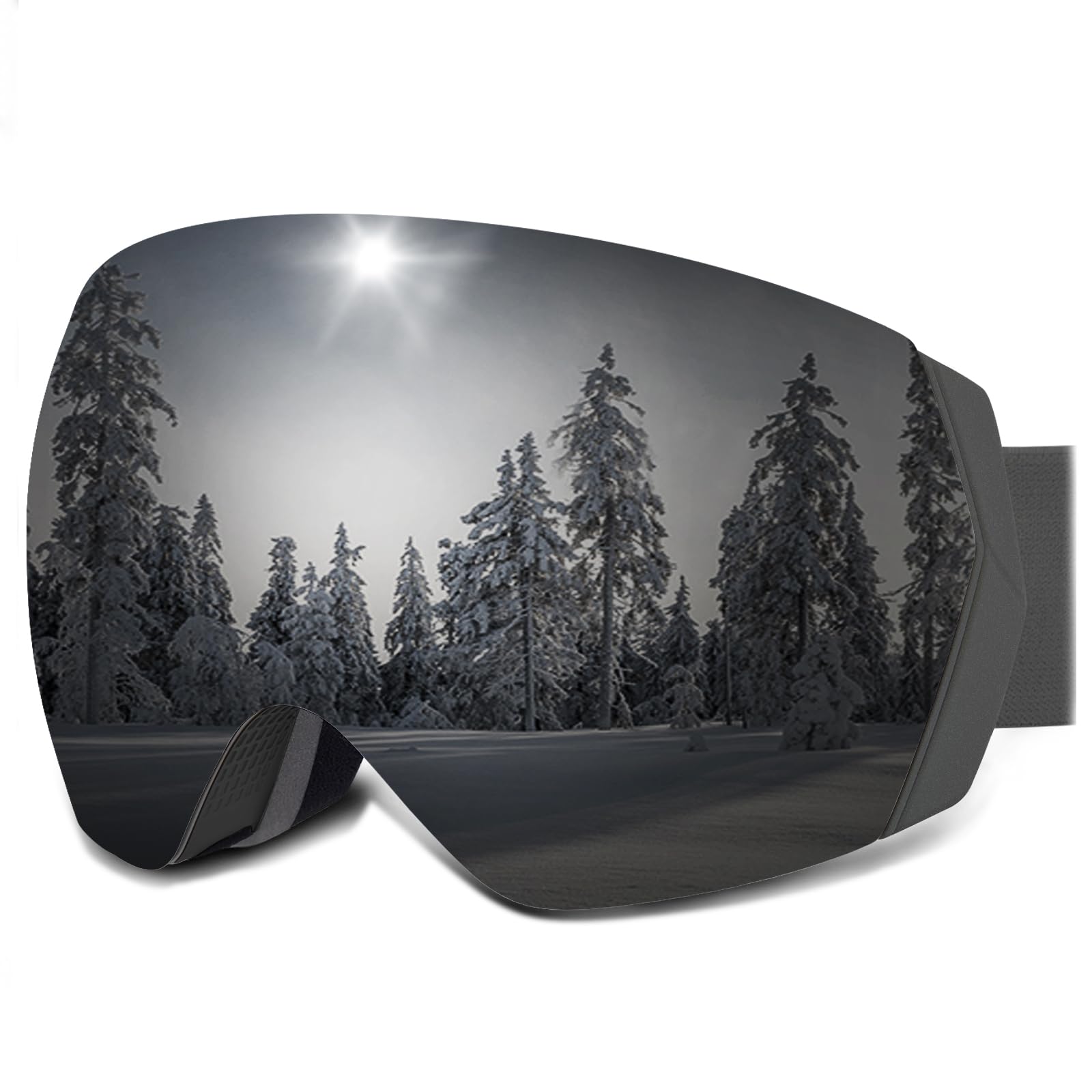 Carfia Lunettes de Ski OTG Femmes Hommes Ski Goggles pour Porteurs de Snowboard Lunettes UV400 Anti-Brouillard