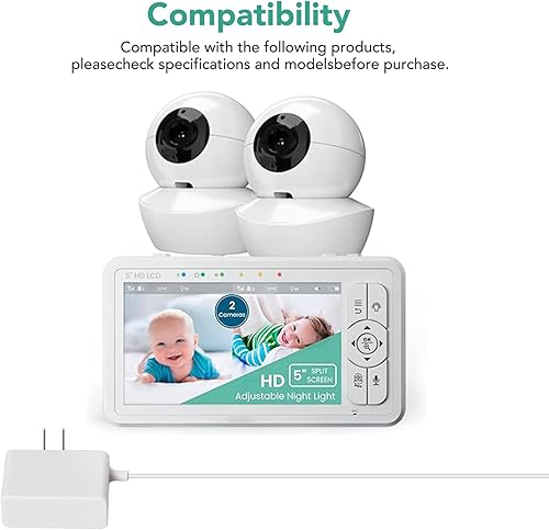 Miniatura 3 de Adaptador de corriente para monitor de bebé de video Babysense compatible con el cargador de monitor Babysense HDS2 (solo compatible con el modelo