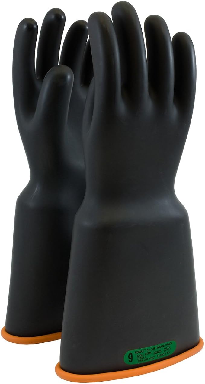 NOVAX Class 3 Rubber Insulating Glove with Bell Cuff 16" 159316 Black