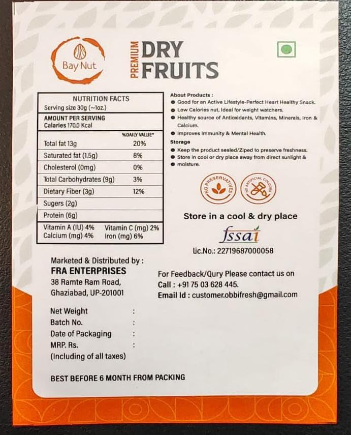 Image of BAY NUT Rakshabandhan Dryfruits Gift Box with 2 Rakhi and greeting card |Pack Of 200G|Combo Pack Of Almonds,Cashews,Raisins,apricot|Festive Celebration of Rakshabandhan