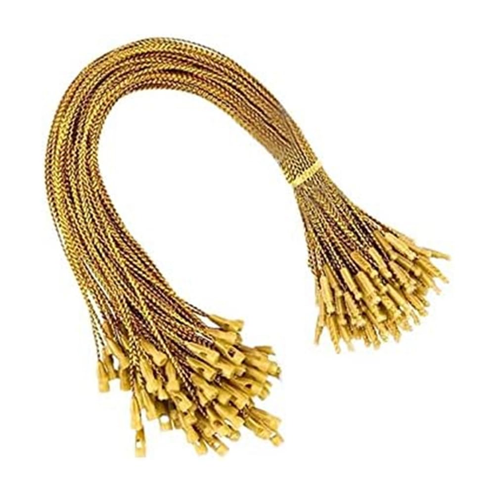 CTRLZS 1000Pcs Gold Christmas Ribbon Ornament Hook Buckle String for Christmas Cord Lock Cord