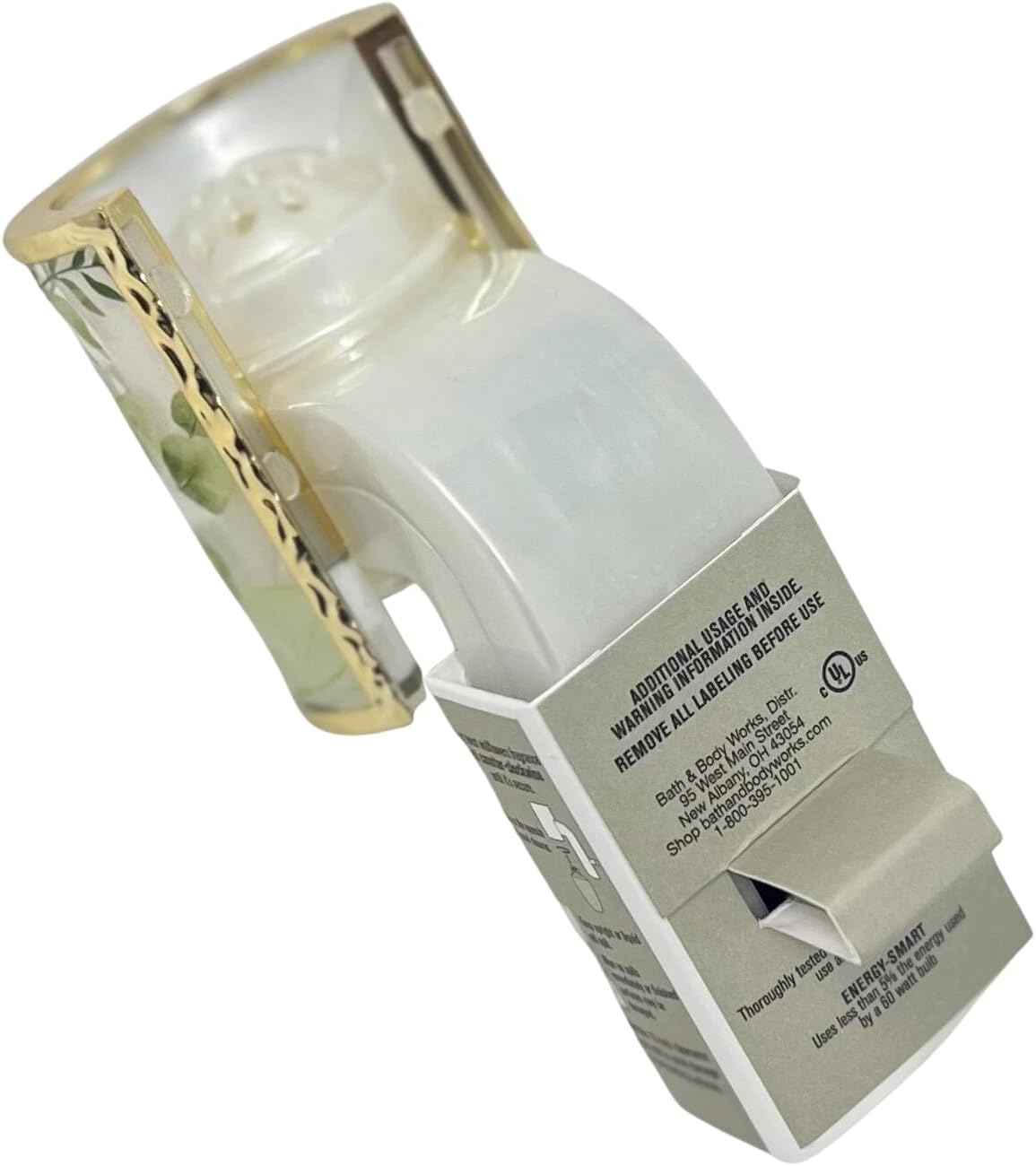 Bath and Body Works Pressed Greenery and Leaves with Gold Trim Adjustable Wallflowers Scent Control Fragrance Nightlight Plug