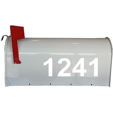 Amazon Com Mailbox Decals Street Address Numbers Custom Feature Mailbox Stickers Vinyl Letters Vwaq Cmb2 White Tools Home Improvement