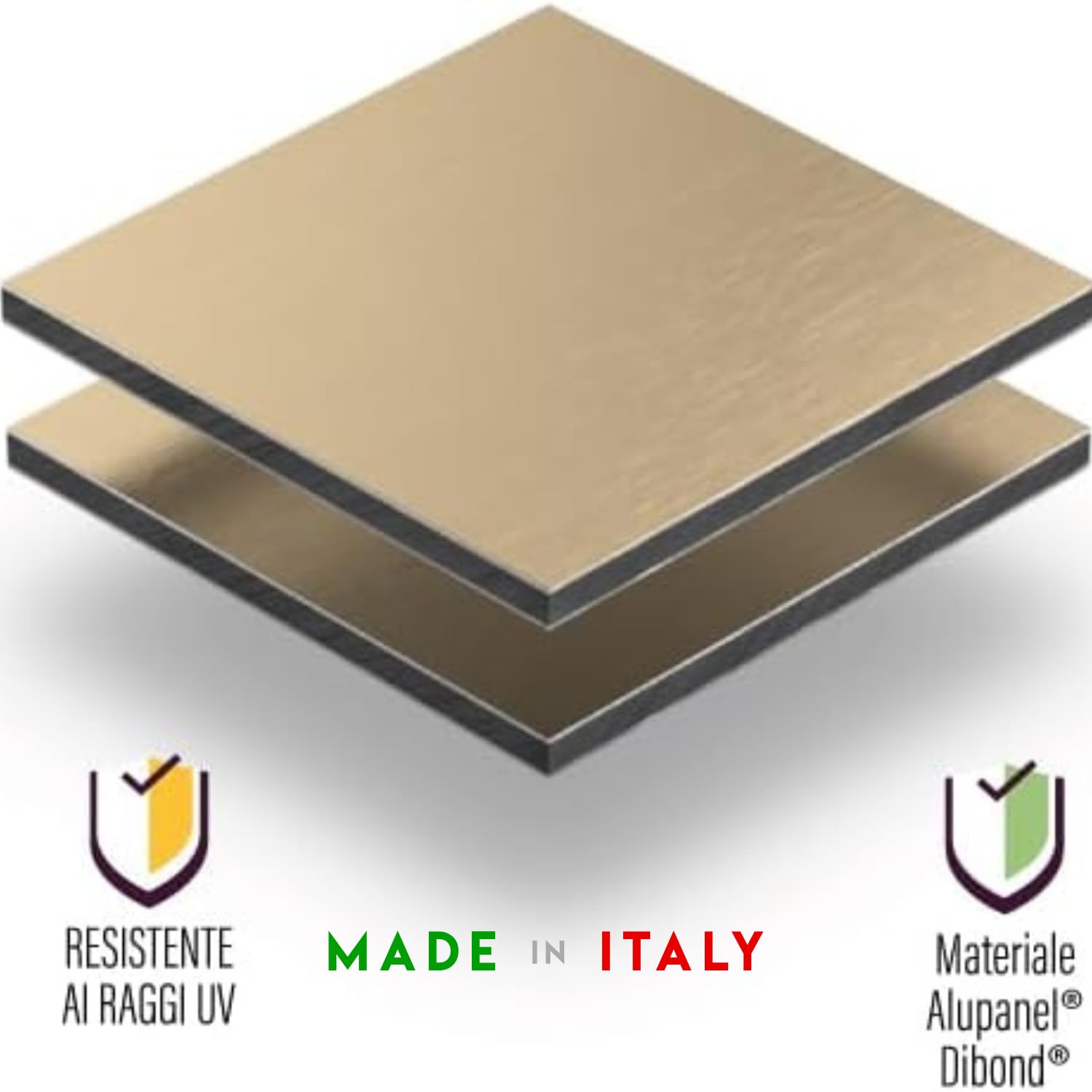 Numero Civico Esterno Personalizzato in Alluminio, Made in Italy - Targa Personalizzabile con Via, Numero Civico e Comune - Protezione al Raggi UV e Antiruggine (10 x 10 cm, ORO SPAZZOLATO)