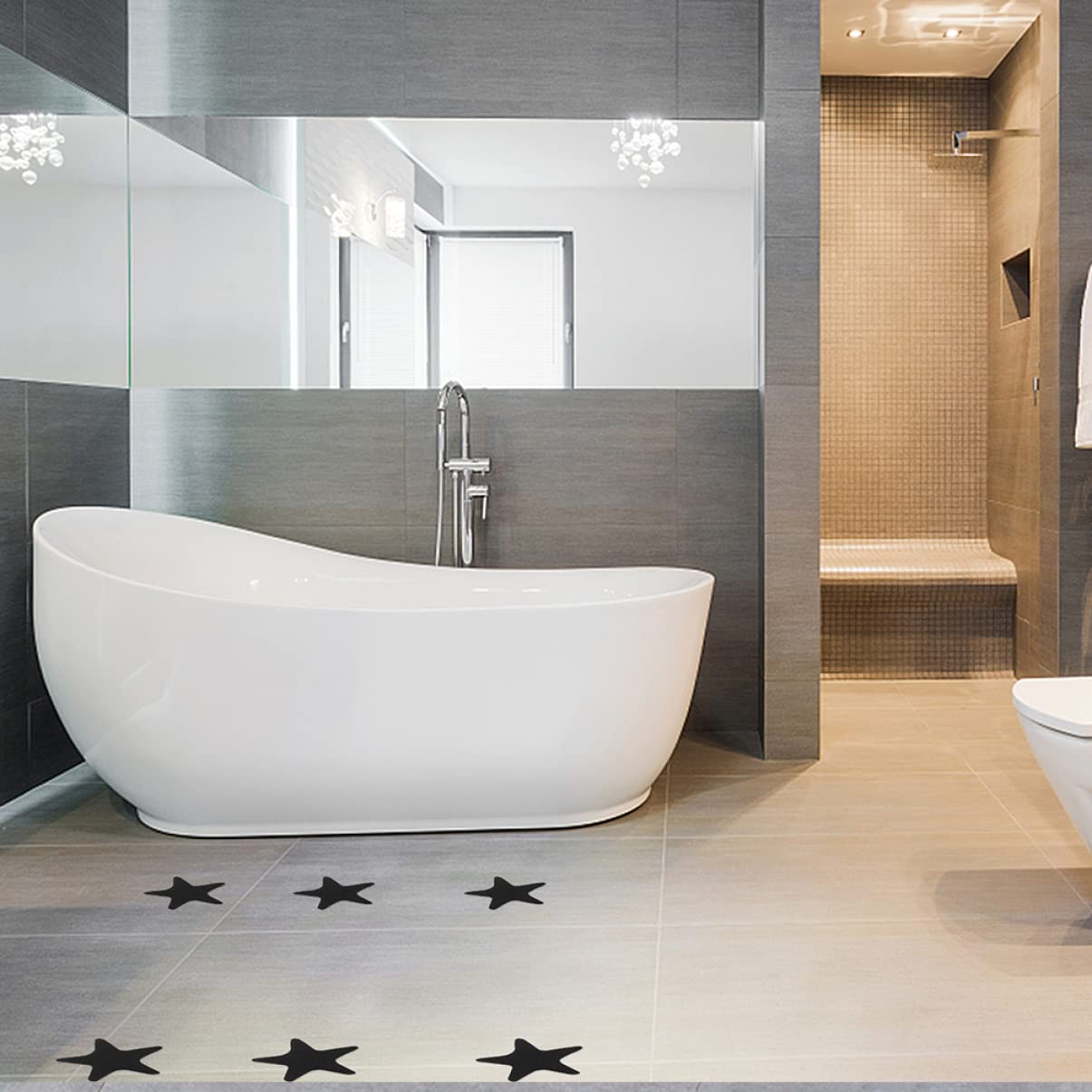Alipis 120 Piezas Baño Pegatinas Antideslizantes Pegatinas Antideslizantes para Bañera Cinta Anti Baño Pegatina Anti-baño Niño Peva Forma De Estrella Neumático De Deslizamiento