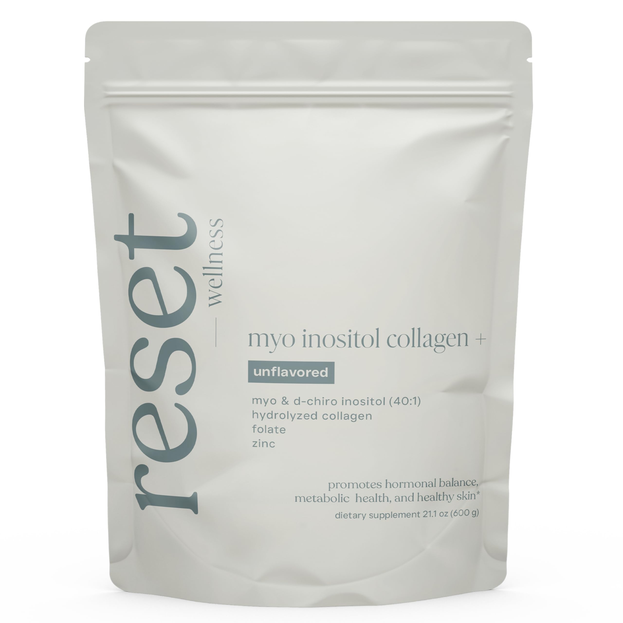 MYO INOSITOL Collagen+ 600 g Unflavored | Myo-Inositol &amp; D-Chiro Inositol (40:1), Hydrolyzed Collagen, Folate, Zinc &amp; Vitamin B6| Hormonal Balance, Fertility, Skin, Hair &amp; Nail Support