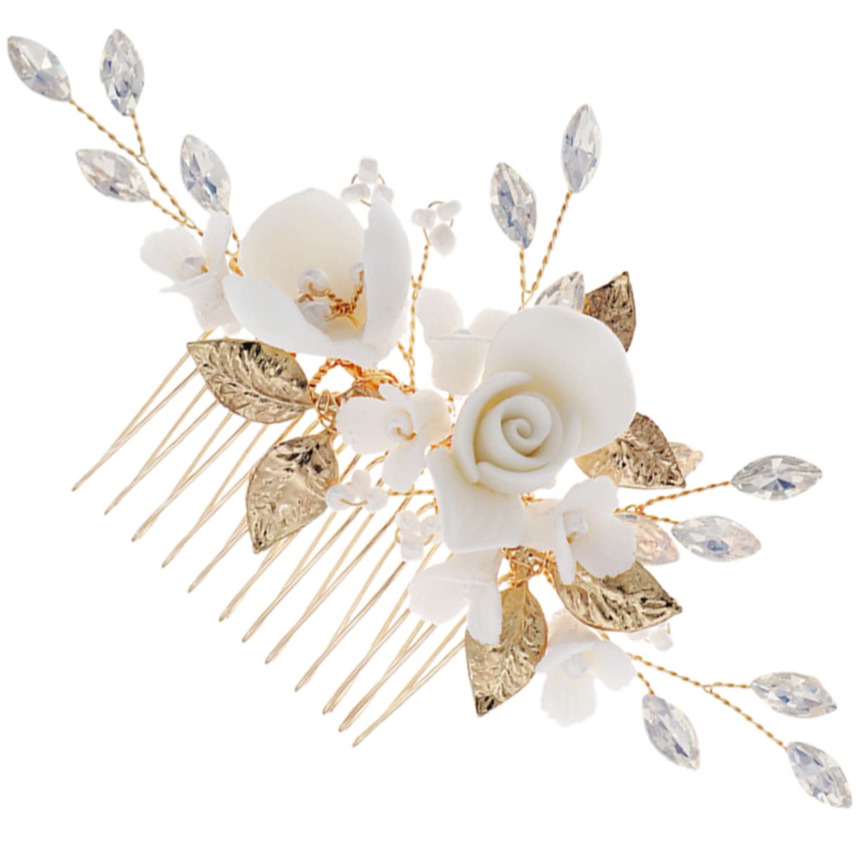 Cabilock 2 Piezas Peine De Novia Decoración Del Cabello Para La Boda Decoración De Macramé Peines Para El Cabello Peine De Boda Cerámica Dama De Honor Pedrería