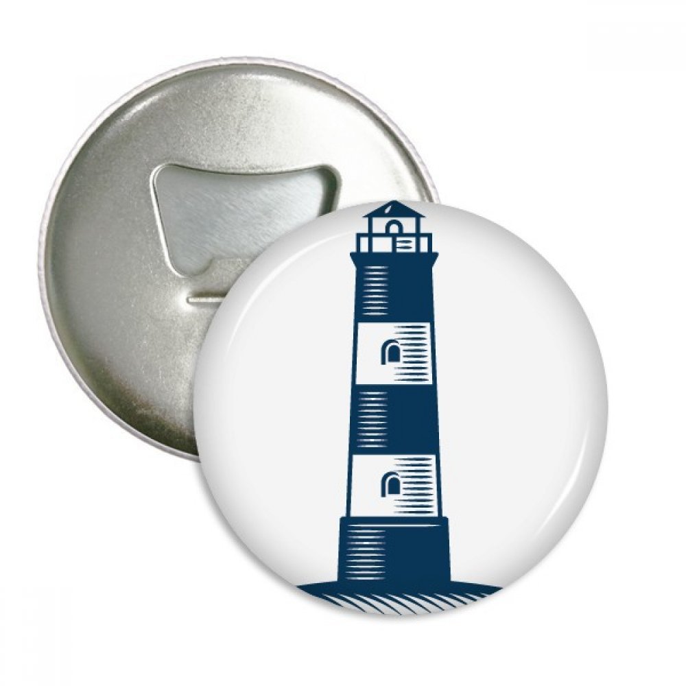 Ouvre Bouteille Ronde océan Militaire Aimants Décapsuleur et Badge Pins Phare de Navigation 3pcs Argent