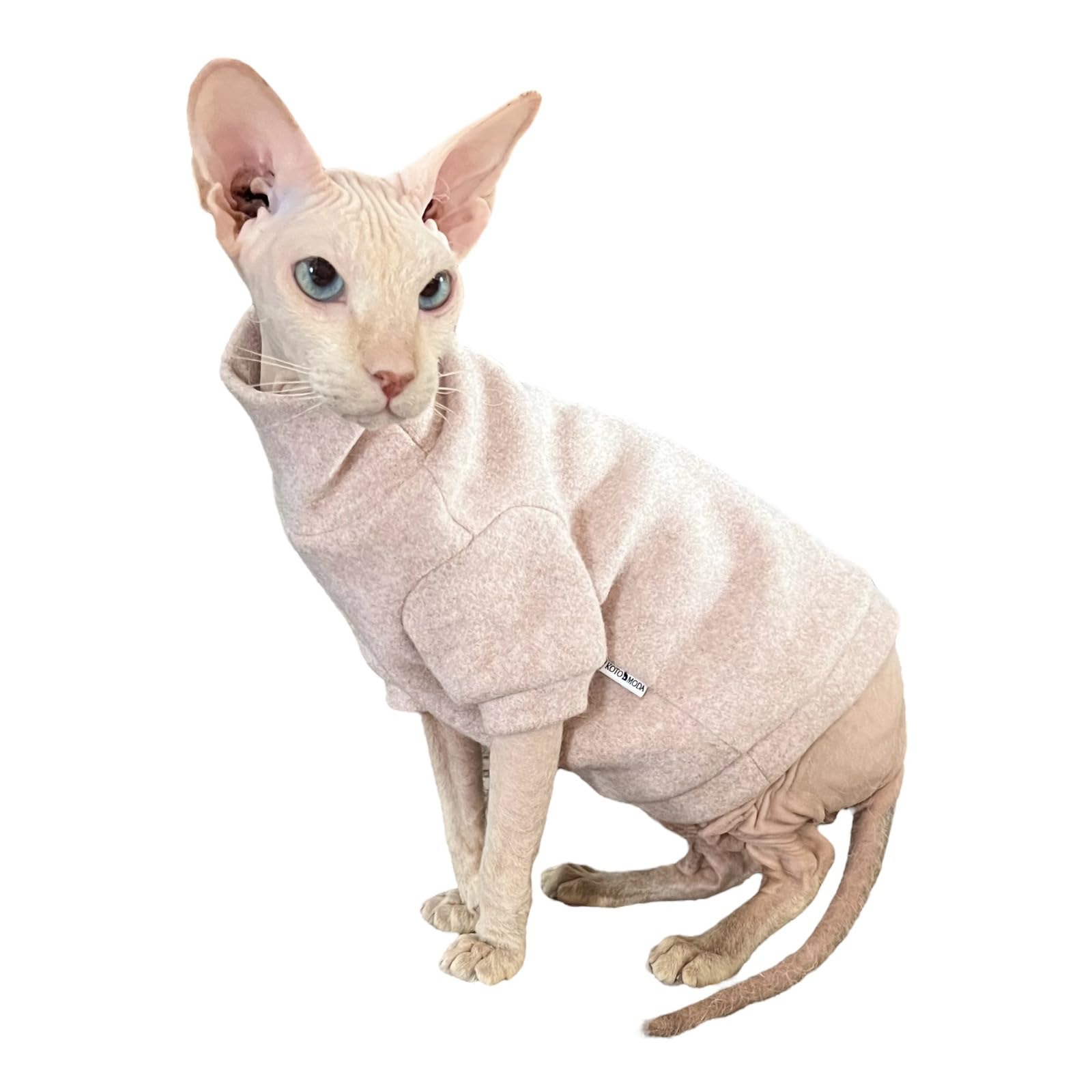 Kotomoda Cat's Cozy Comfort for Hairless Beauties:Winter sweater Brushed coco Nude for Sphynx and Naked Cats (X-Small)