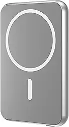 Geonav Power Bank, Carregador Portátil Universal por Indução 5.000mAh, Ultraslim Carregamento rápido, Compatível com MagSafe®, PB5KALMAGSV, Prateado