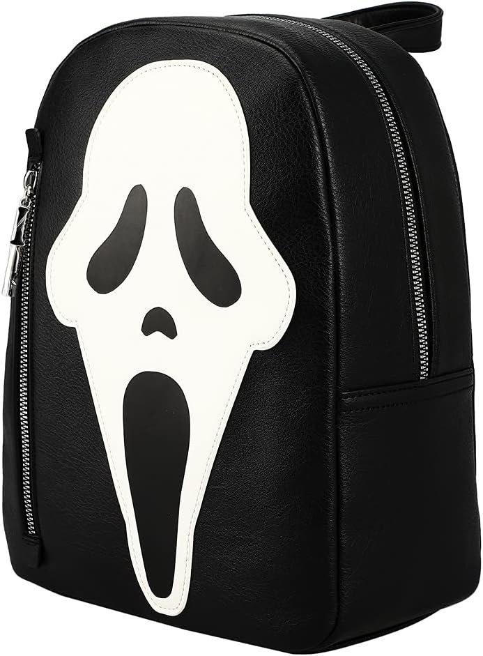 Bioworld Ghostface Glow in the Dark Horror Movie Character 11-inch Black Mini Backpack