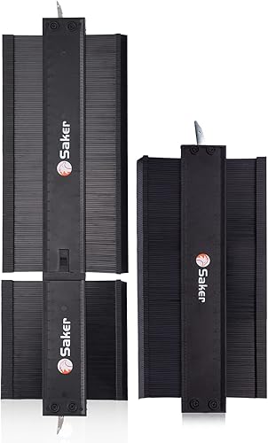 Saker Herramienta de perfil de medidor de contorno de 10 pulgadas y 15 pulgadas, bloqueo ajustable, copia con precisión de forma irregular,