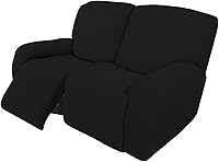 Vista 115 de Easy-Going - Funda elástica para sofá reclinable, 4 piezas, protector de muebles, sofá suave con parte inferior elástica, tela jacquard con Negro