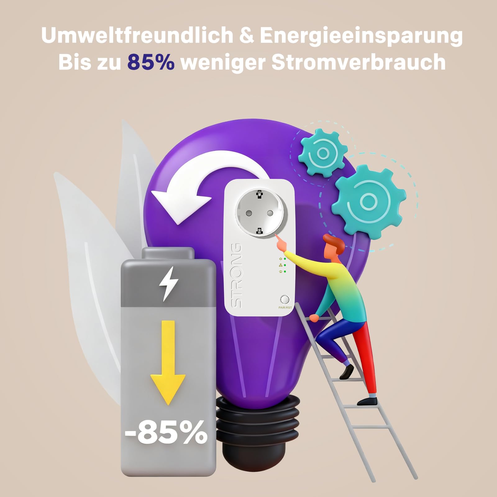 Strong AV1000 Mbit/s Powerline Adapter Set mit Steckdose – Bild 7