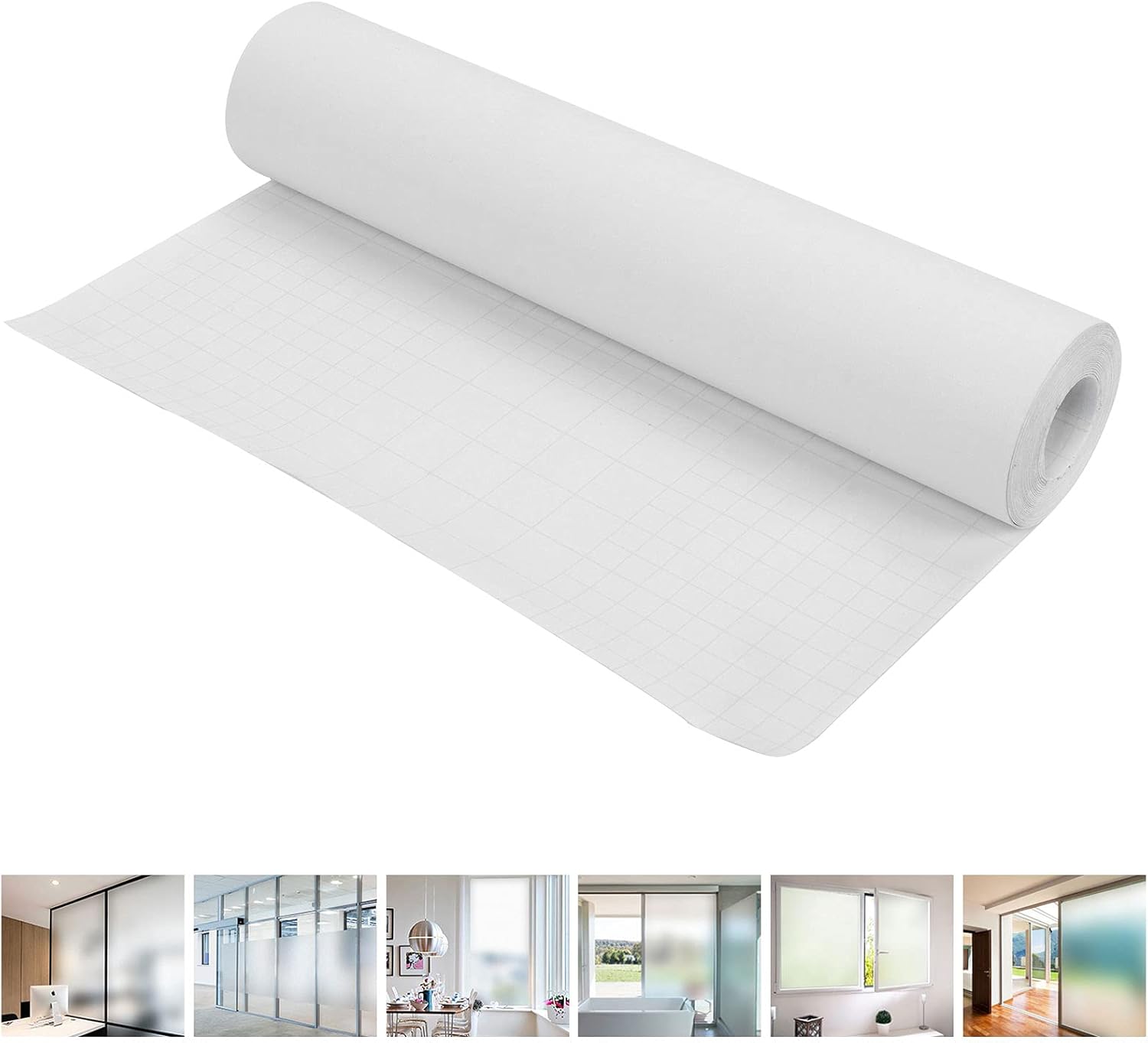 Window Film, Frosted Glass Film Reusable Window Film, for Bathroom Office(10m*30cm)