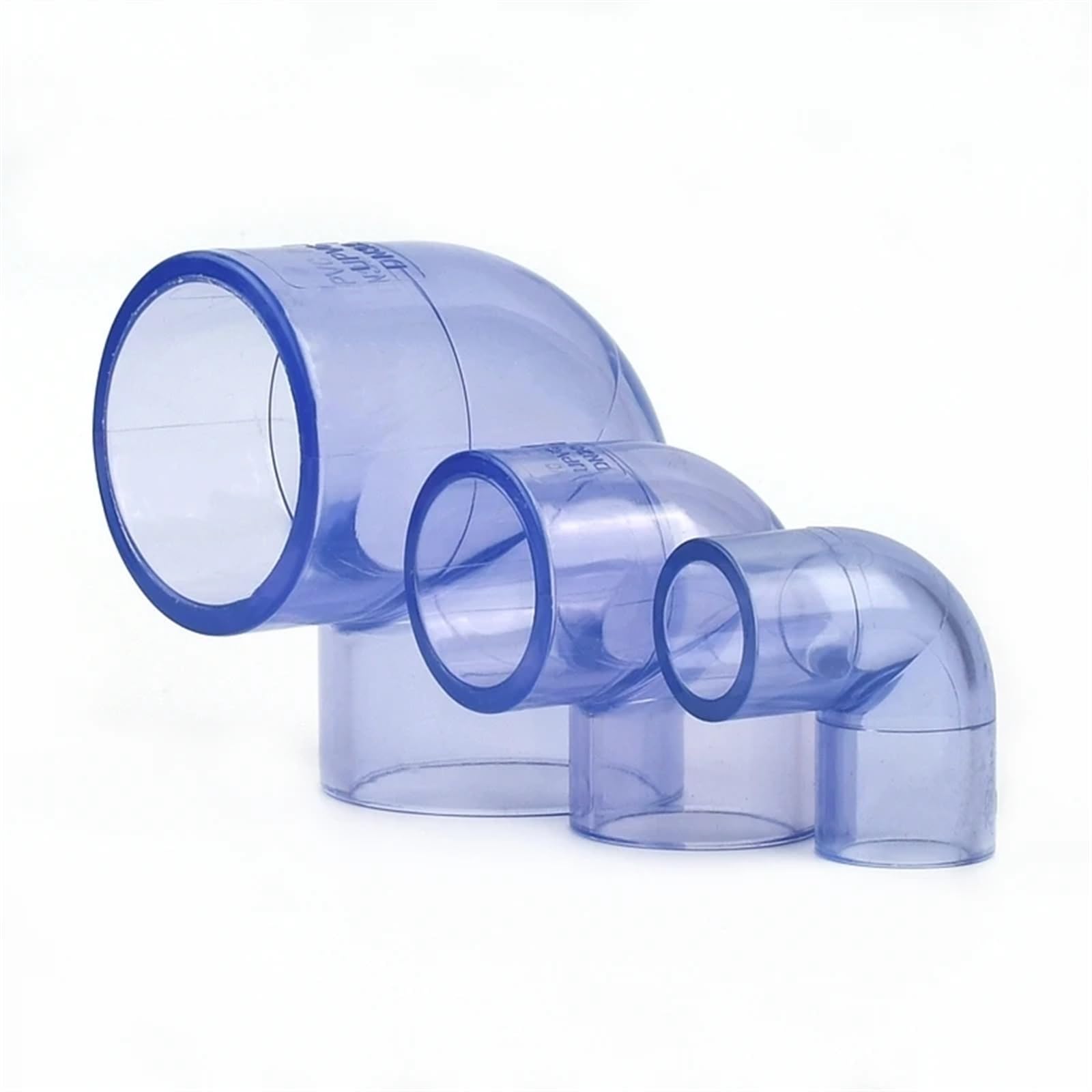 Raccord de Tuyau de Jardin Connecteur coudé Transparent en PVC de 16 à 63 mm for réservoir d'irrigation de Jardin, raccords de tuyaux d'eau de diamètre égal en PVC(Inner Dia 40mm)