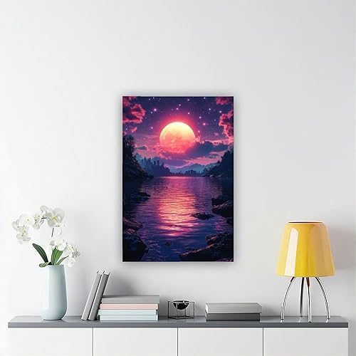 Miniatura 6 de Retro Futuristic Vaporwave Wall Art  Neon Grid Landscape Print  80s Inspired Synthwave Abstract Poster Poster Print for Teen Boys Room Wall Art