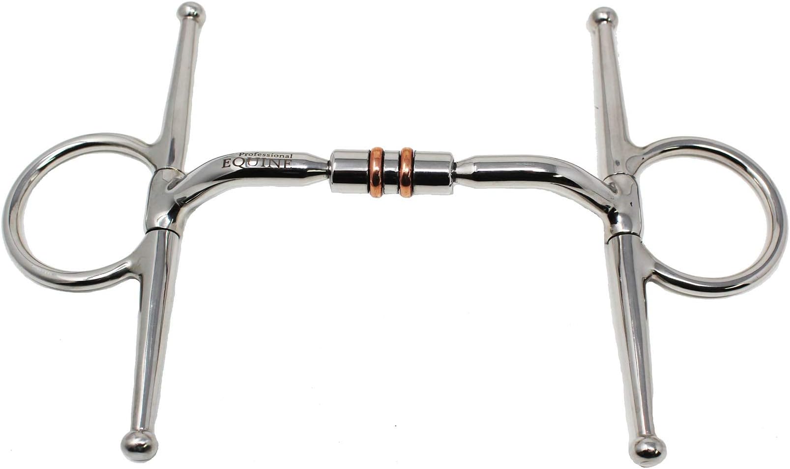 Professional Equine Horse Full Cheek Comfort Snaffle Bit Copper Rollers 35622
