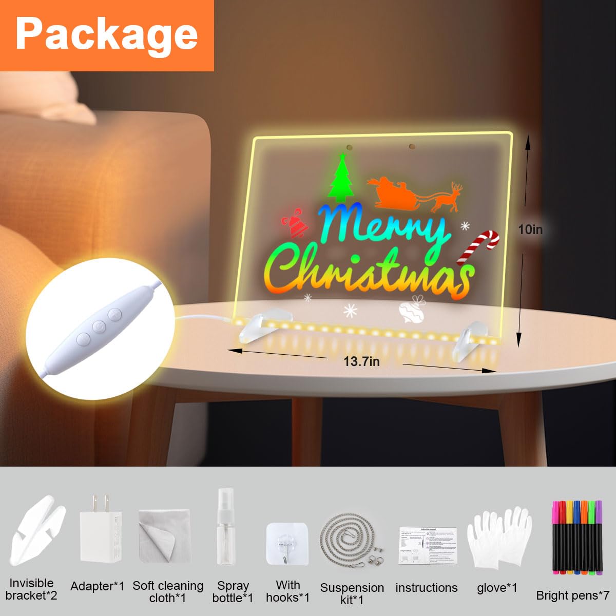 7 Color Glowing Drawing Board LED Note Board With 7 Colors Pen, LED ...