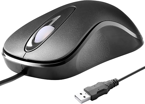 Classic Wired Office Mouse Ergonomic USB Optical 3-Button 1000 DPI Comfortable Durable for Windows Mac Laptop Desktop Black 1