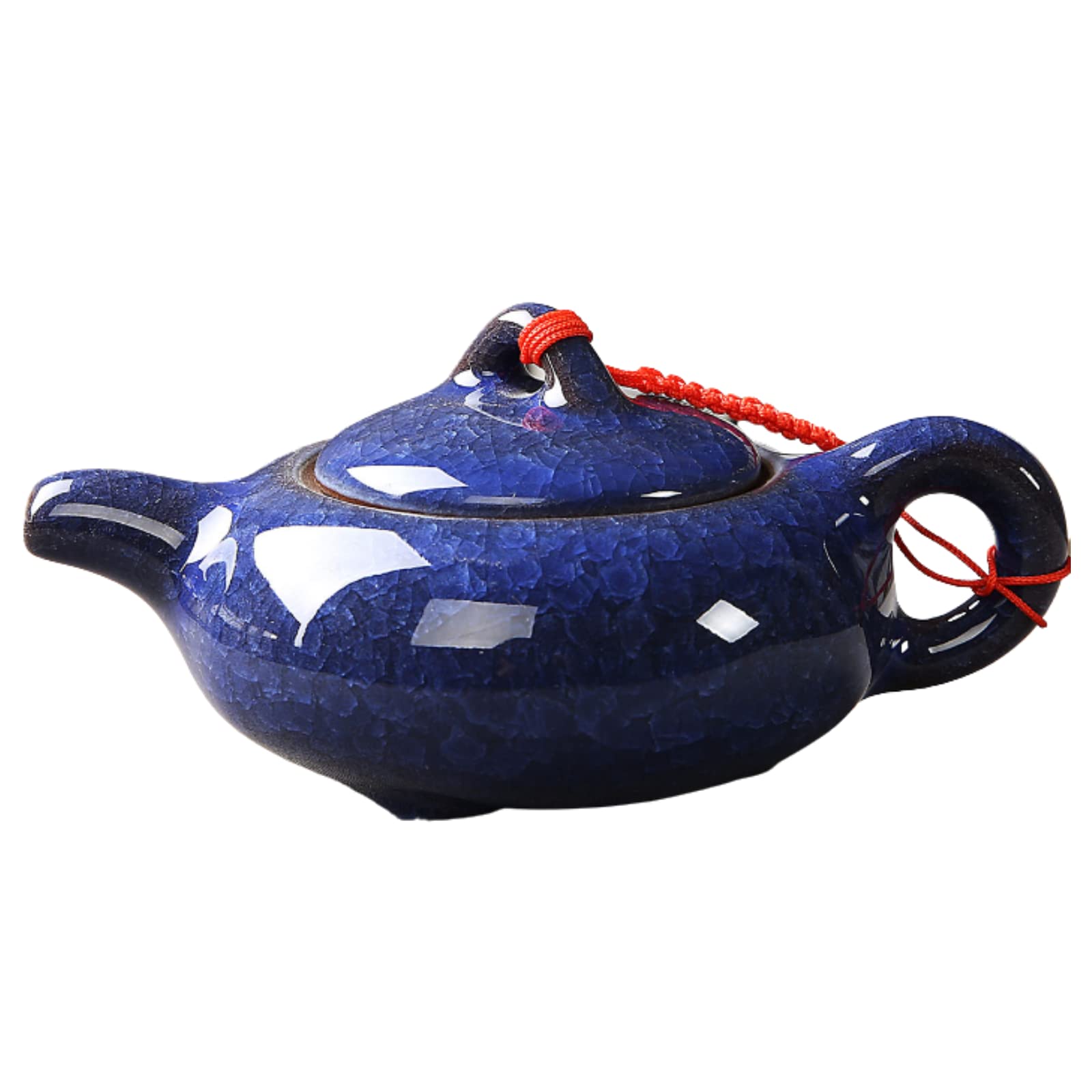 Tetera de porcelana de 175 ml, tetera china Gongfu, tetera de 5,9 oz con glaseado de grietas de hielo para té floreciente y hojas sueltas