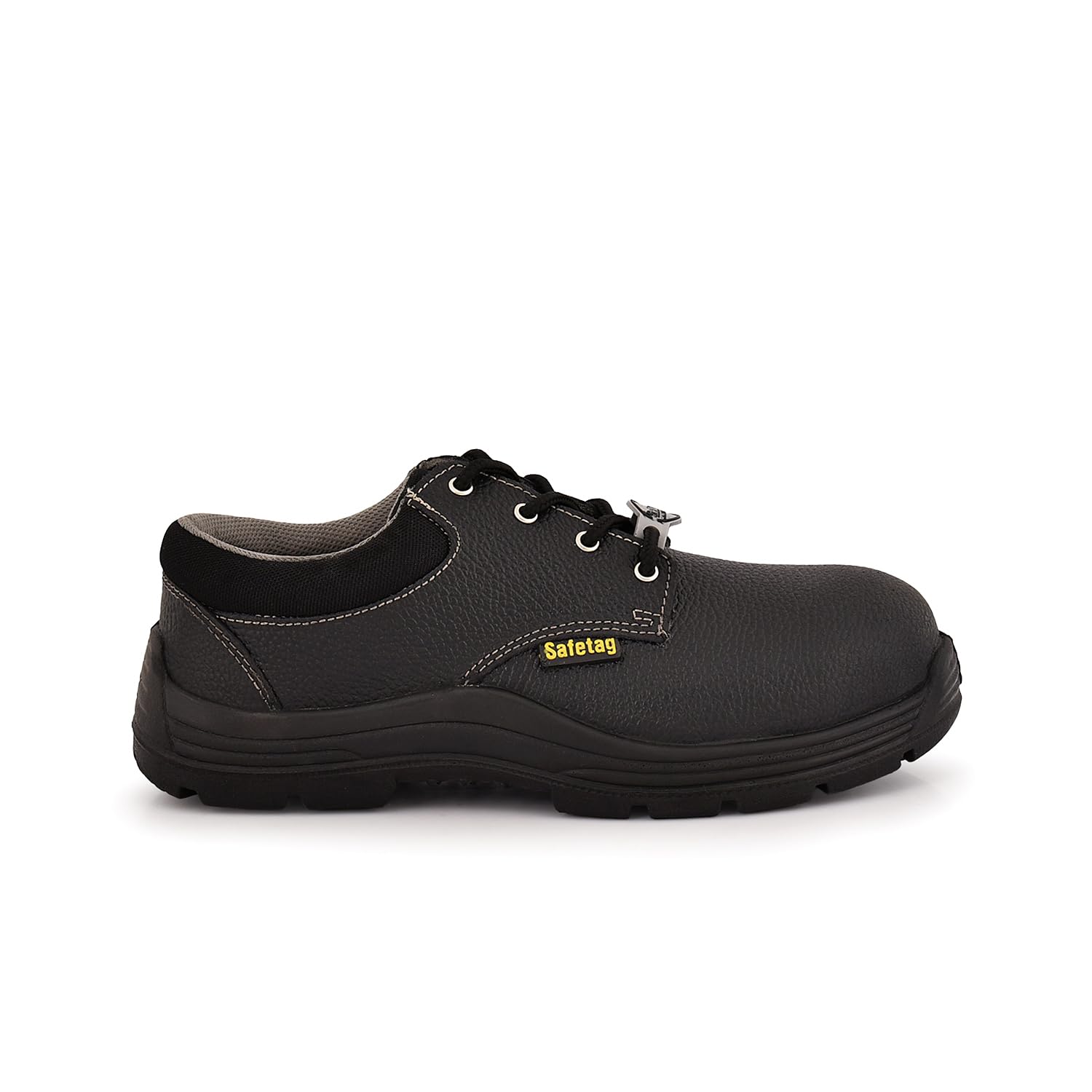 Men's Grey Mesh Lace-Up Safety Shoes, Steel Toe, Lightweight Work Footwear with Anti-Slip Sole-image-28