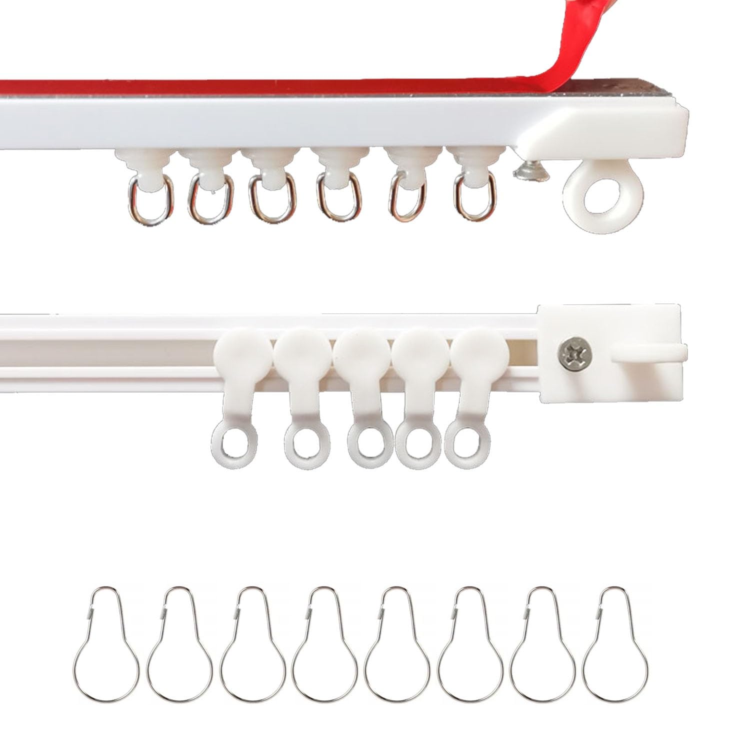 Tringle à rideaux auto-adhésive réglable 0,4 m à 8 m sans perçage Fixation plafond ou mur Idéal pour douches et cloisons de séparation de pièce Blanc 5,2 m