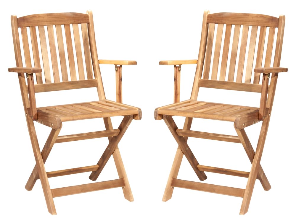 VERDELOOK Acacia Line Pareja de sillas plegables con reposabrazos