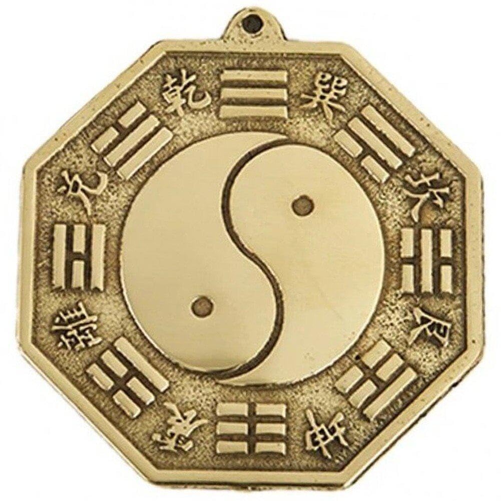Luxylei Chinese Feng Shui Tai Pagua Bagua Pakua Copper Mirror Traditional Bagua Mirror for Home Decoration Business Ornament