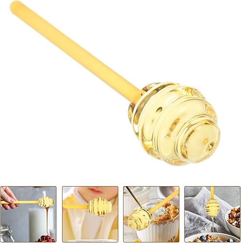 Miniatura 9 de Kichvoe Dipper de miel de vidrio - 6 pulgadas, diseño antigoteo, ideal para tarros de miel y servir
