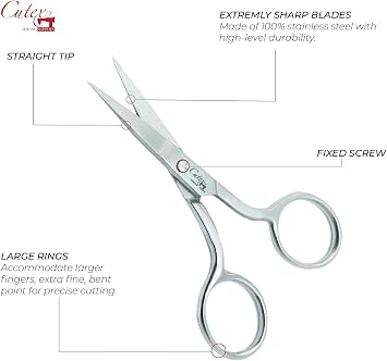 مقص خياطة وتطريز مستقيم 3-3 / 4 Cutex / Trimmers