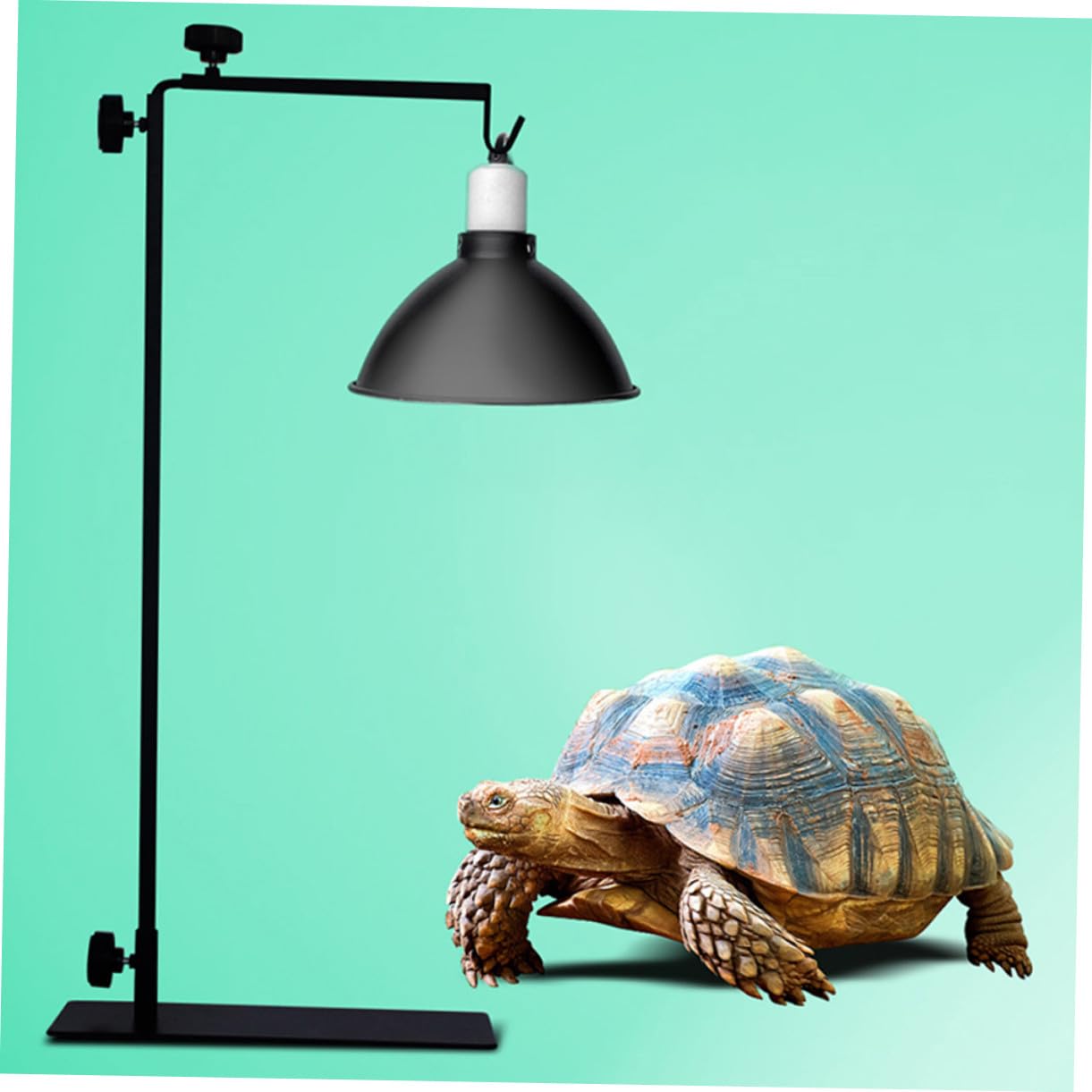 ifundom Lampada Calore Supporto e per in Metallo Riscaldante Rettili Nero, Regolabile Alta Resistenza e Dissipazione Efficiente del per Terrari e Animali Rampicanti