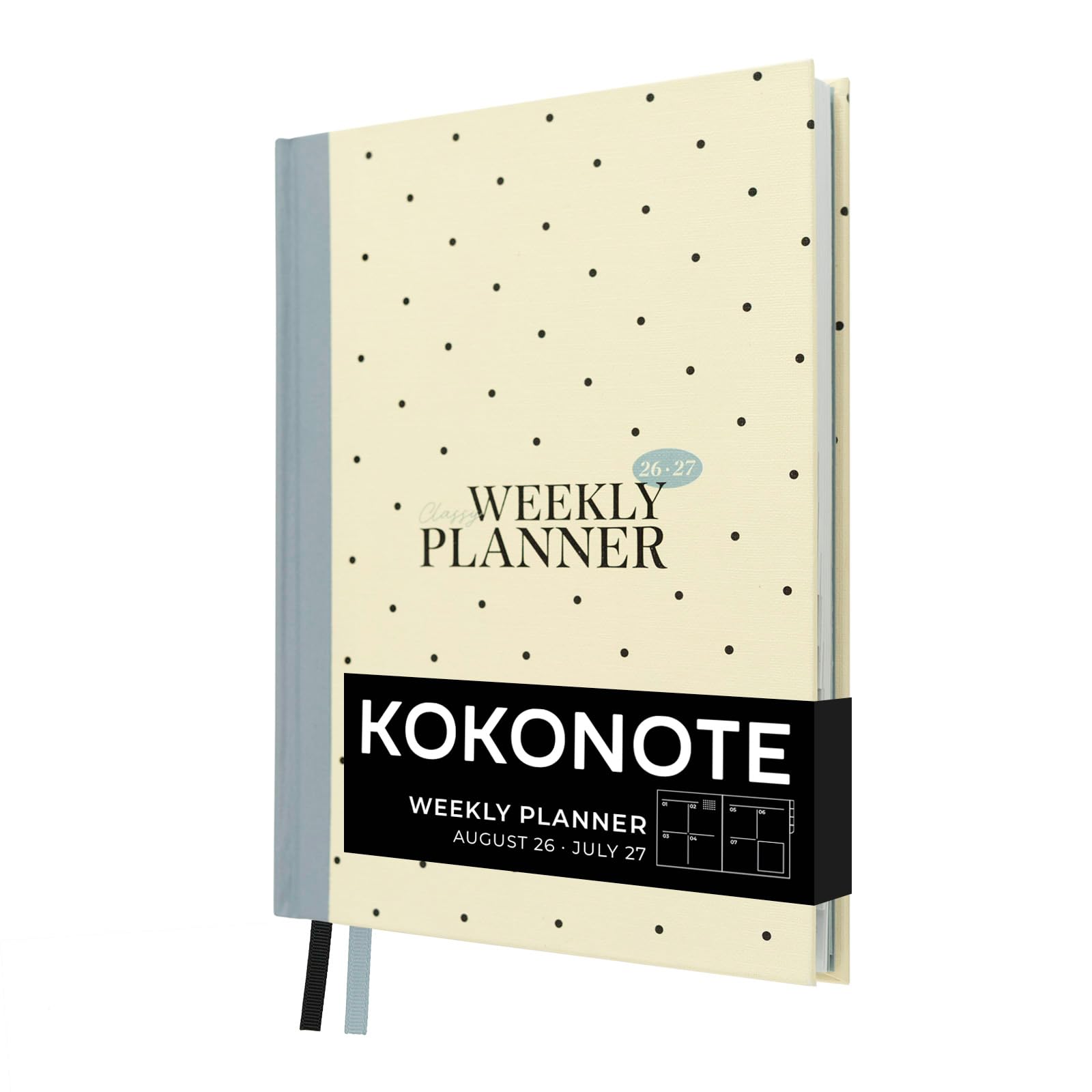 Kokonote A5 Academic Diary 2026-2027 Week to View - Cloud Dots Planner