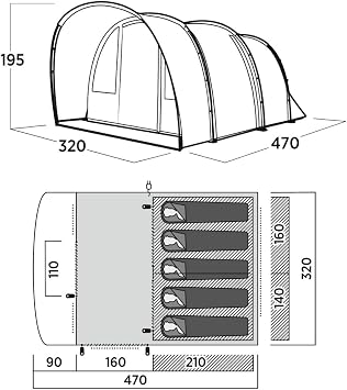Easy Camp Skarvan 5 Blackroom 15 m² & 5 Person High Family Tent
