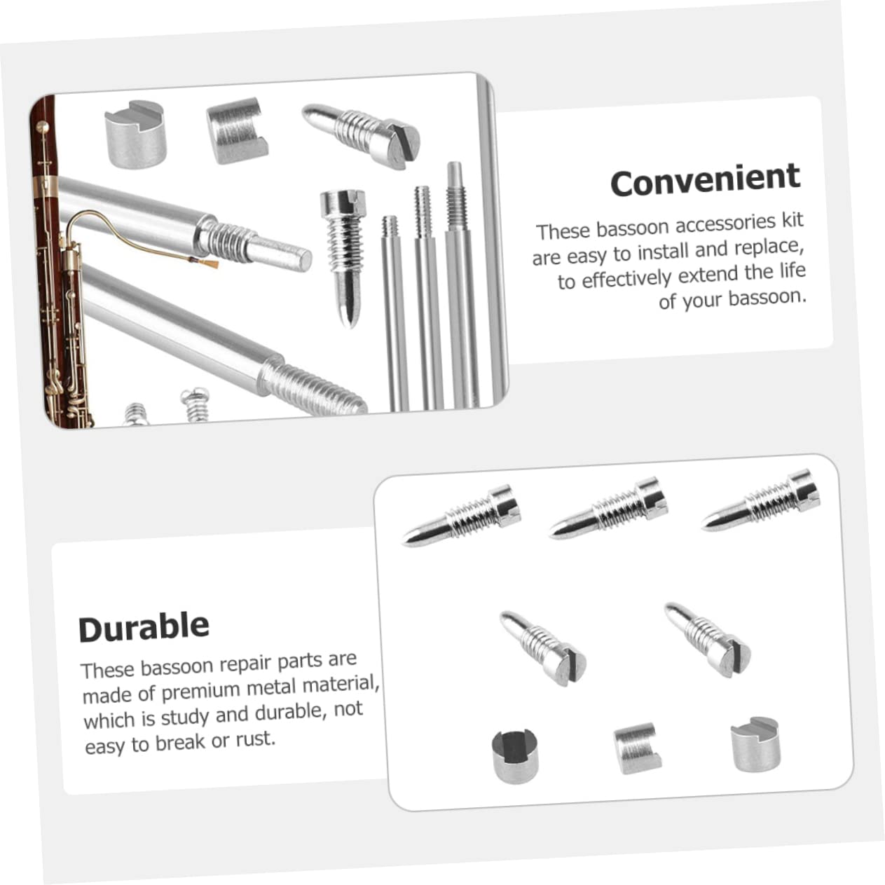 VICASKY Bassoon Parts Replacement Metal Screw Kit Wind Instrument Repair Accessories Set