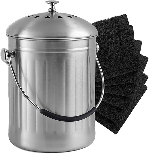 Filters For Compost Bins, Square/Round Compost Bin Filters Charcoal, Compost Caddy Spare Filters, Kitchen Compost Pail Activated Carbon Filters Replacement