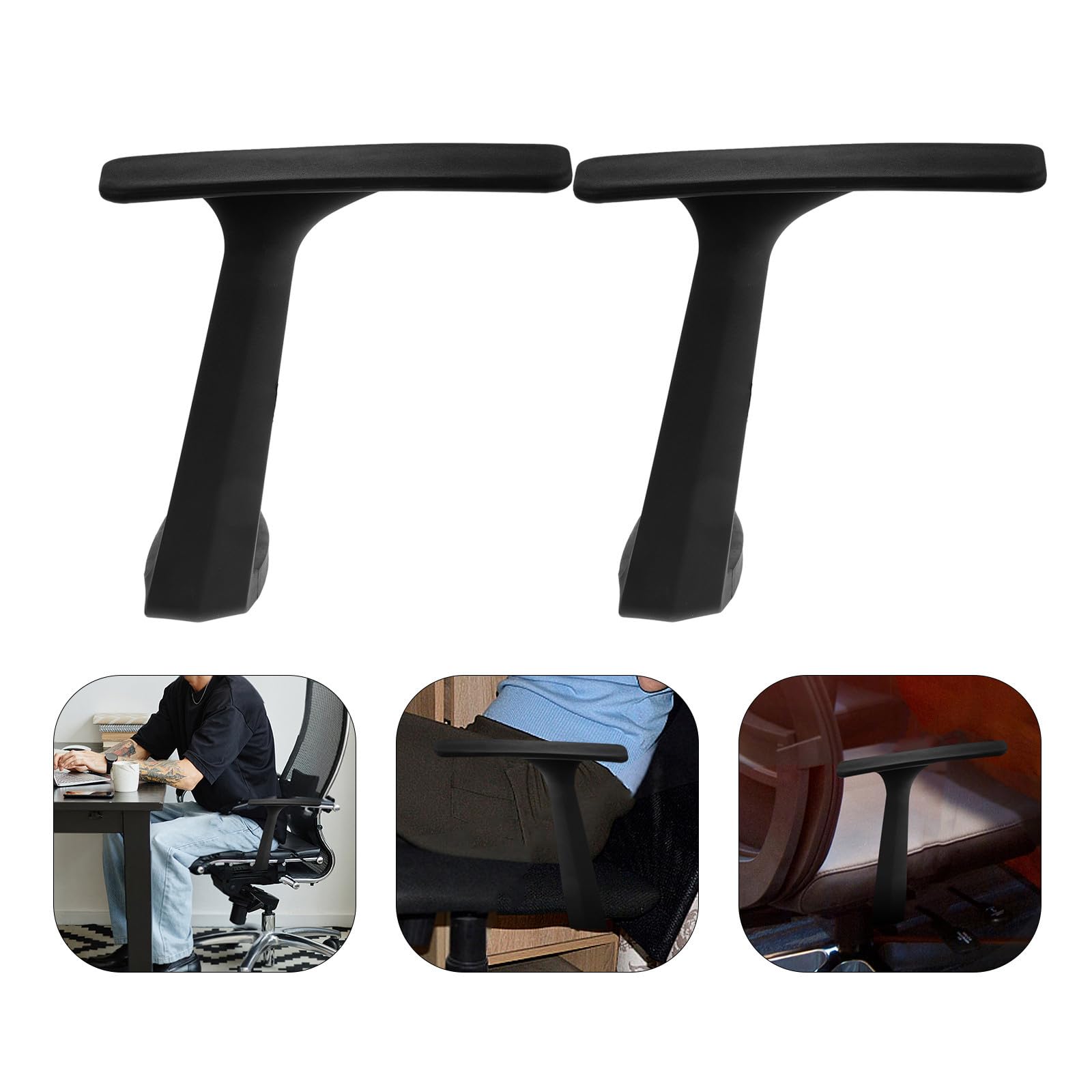 POPETPOP Reposabrazos para Silla de Juego 1 Par Plástico Negro