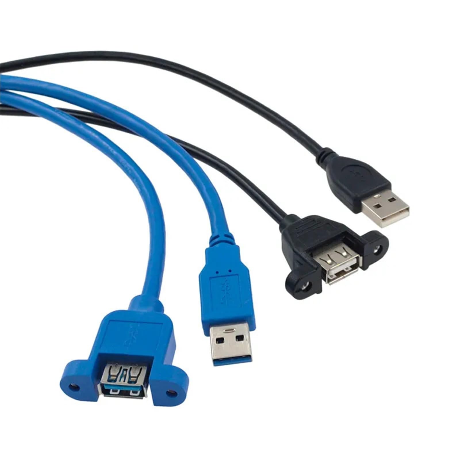 Cavo di prolunga USB 2.0 USB 3.0 da maschio a femmina, per sincronizzazione dati, senza viti, connettore per montaggio a pannello, 1 pezzo (USB 2.0 F-M, 1,5 m)