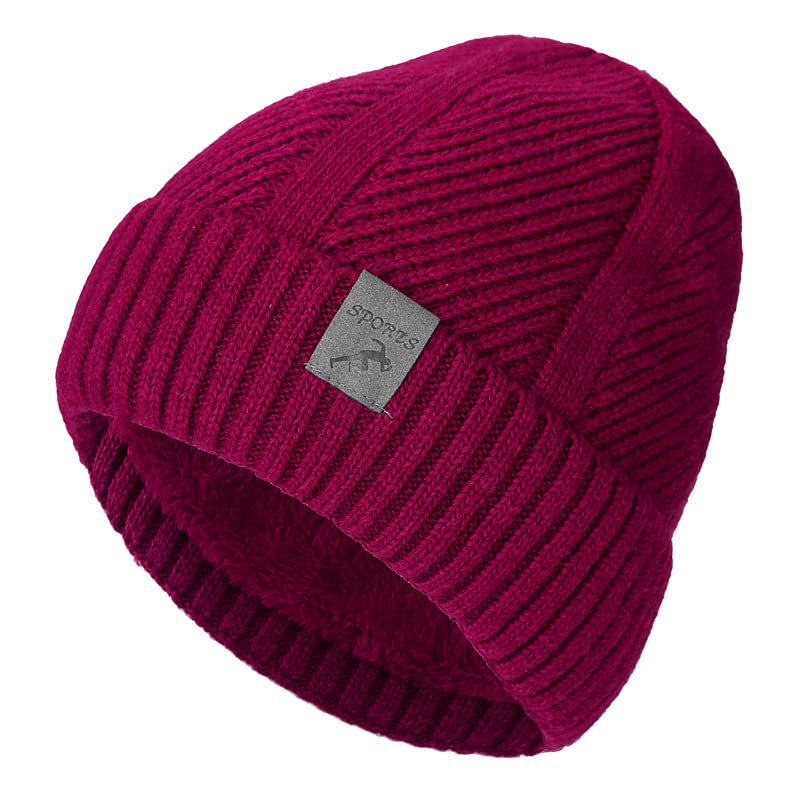 LEMITA Deportes etiqueta invierno sombreros para hombres Twist Design Warm Ski Beanie lana y algodón mezcla relajada sombrero de punto
