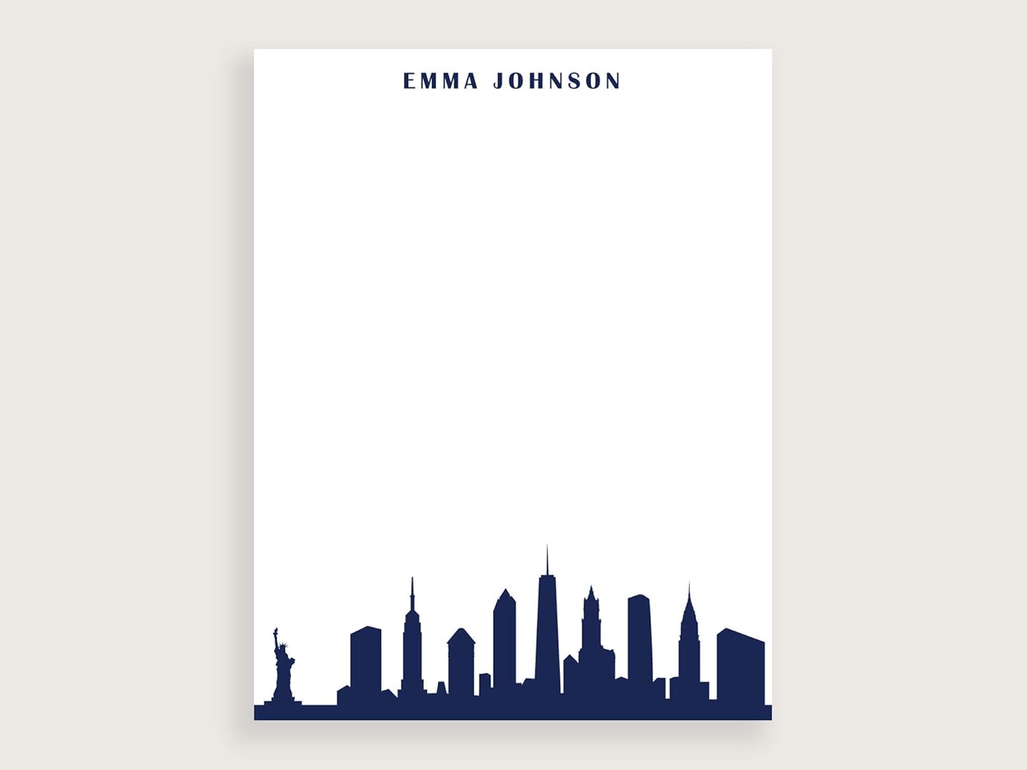 New York Note Cards, NYC Skyline Note Cards, Skyline Stationary, Set of 10 Cards and Envelopes