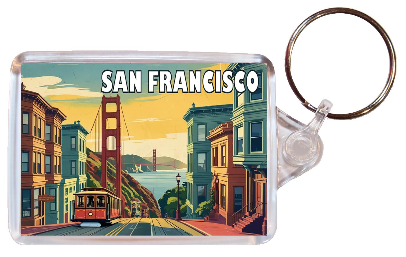 Baked Bean Store San Francisco - California - Double Sided Keyring Artistic BBSKEY115