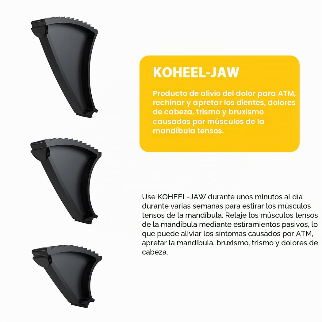 KOHEEL Producto de alivio del dolor para TMJ (L'ATM), rechinar y apretar los dientes, dolores de cabeza, trismus y bruxismo causados por músculos de la mandíbula apretados