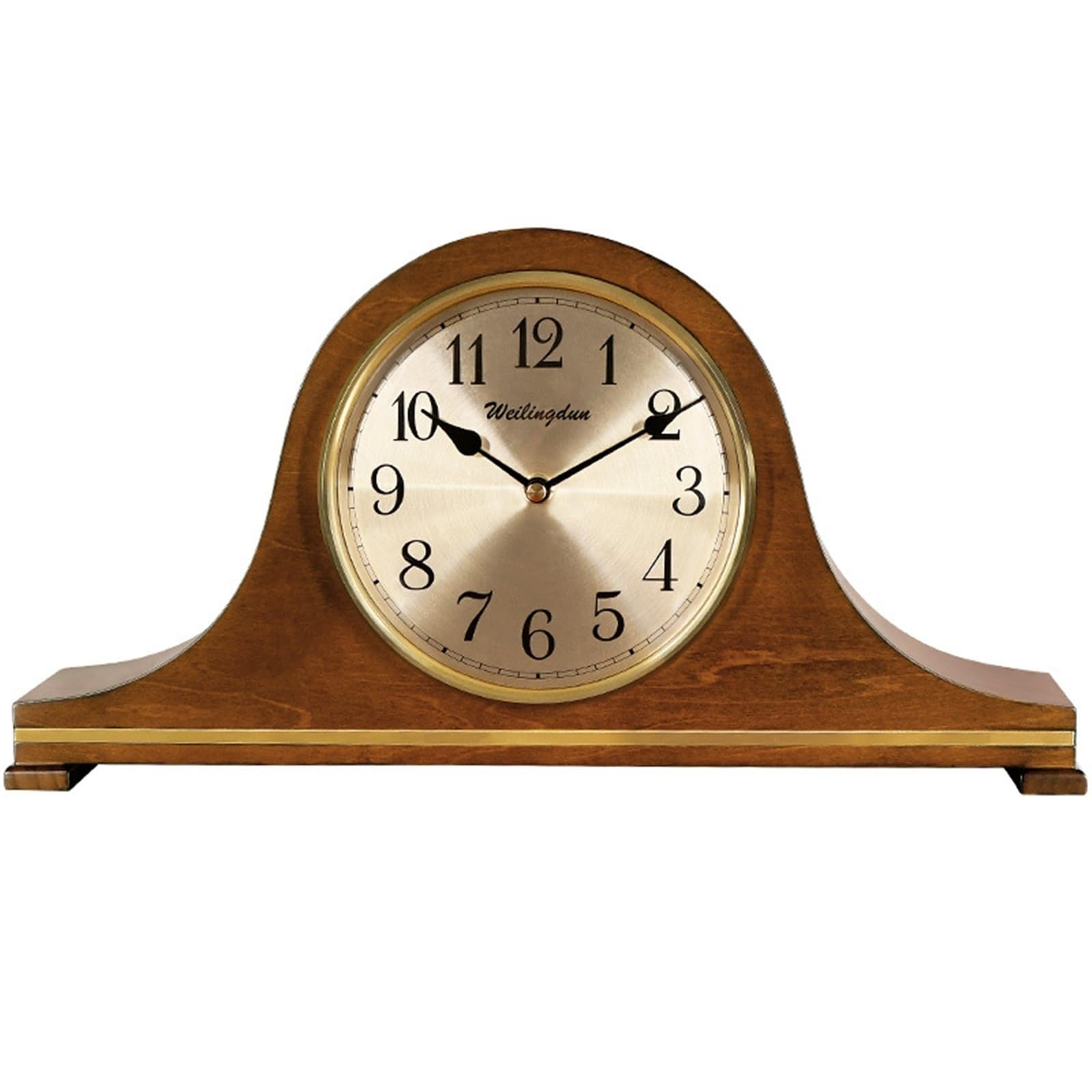 VHdryEDT Vintage Mantel Clock Fireplace Retro Table Clock Living Room Solid Wood Pendulum Study Hourly Time Easy To Read