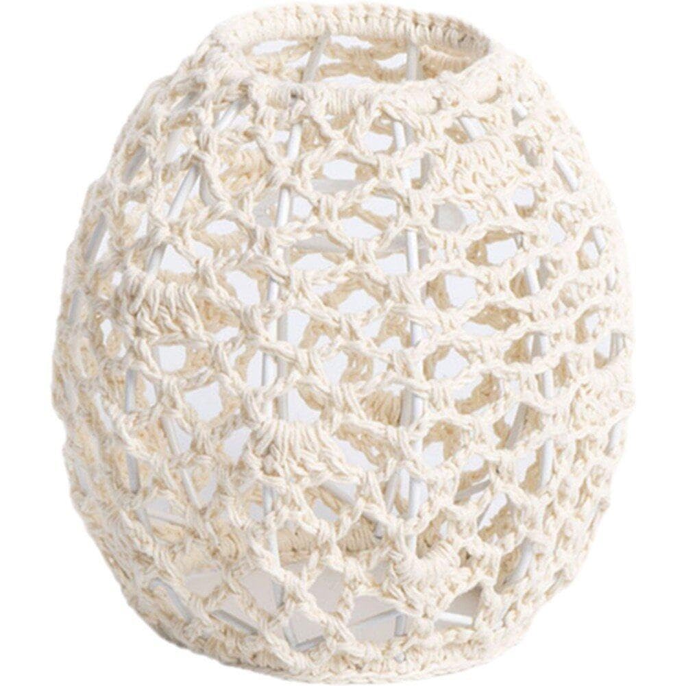 Danlai Macrame Lampshade Cotton Rope Handmade Lamp Shade Hanging Lamp Cover Decor Knitted Woven Lamp Shade Decorations