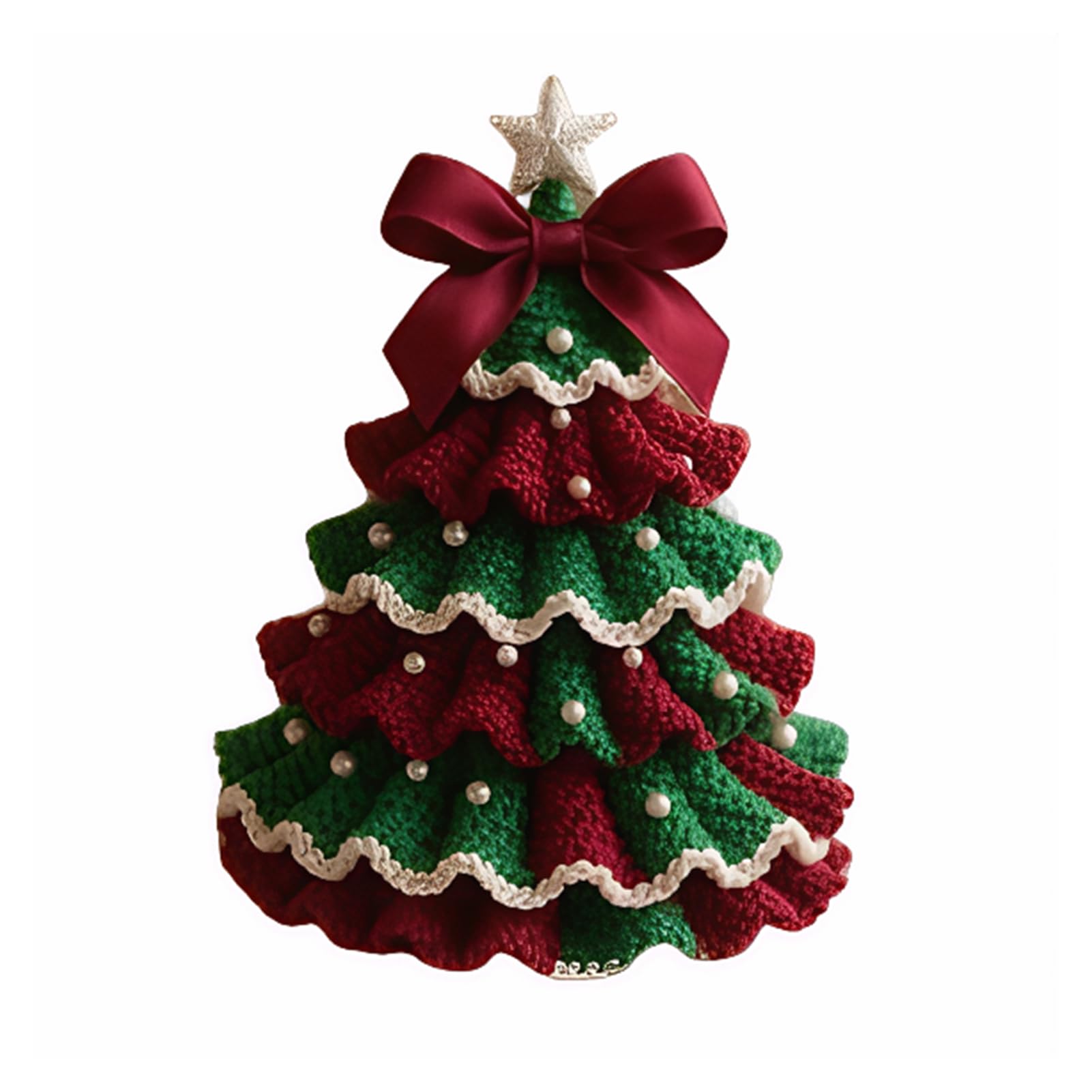 QUILSTM Yarn Lover S Paradise Christmas Crochet Kit with Beads and Instructions Weave Own Christmas Memories Polyester Hook, red and Green