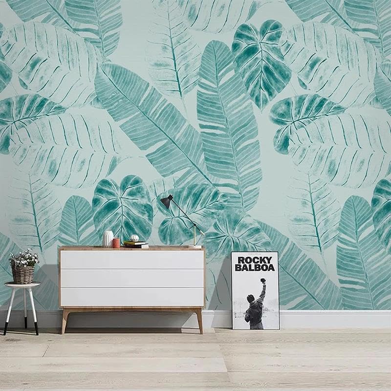 Papier peint mural 3D feuille de plantain PVC autocollant chambre salon