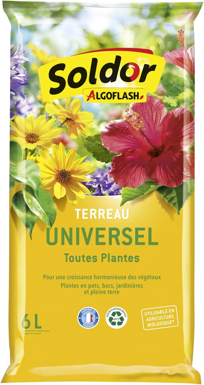 Tierra Para Bonsái Algoflash - Sustrato Listo Para Usar, 6 Litros, Fabricado En Francia